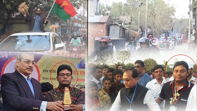 আ.লীগ নেতার নেতৃত্বে আচরণবিধি লঙ্ঘন করে ধানের শীষের পক্ষে মটরসাইকেল শোডাউন