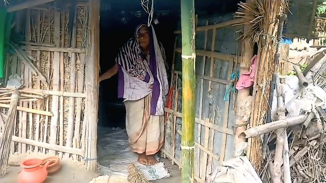 ভোলাহাটে ৯৫ বছর বয়সী একাকী মায়ের করুণ জীবন