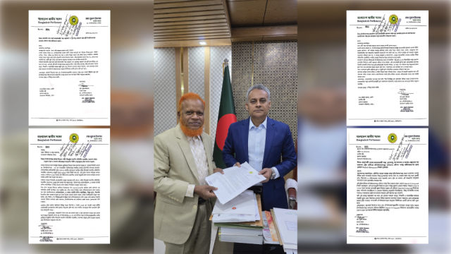 চাঁপাইনবাবগঞ্জের ট্রেন, রেললাইন ও টোলমুক্তির দাবিতে রেলমন্ত্রীকে ডিও লেটার এমপি নূরুল ইসলামের