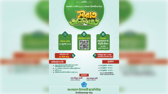 এসএসসি-দাখিল পরীক্ষার্থীদের নিয়ে ছাত্রশিবির চাঁপাইনবাবগঞ্জ শহরের উদ্যোগে সীরাত অলিম্পিয়াডের আয়োজন