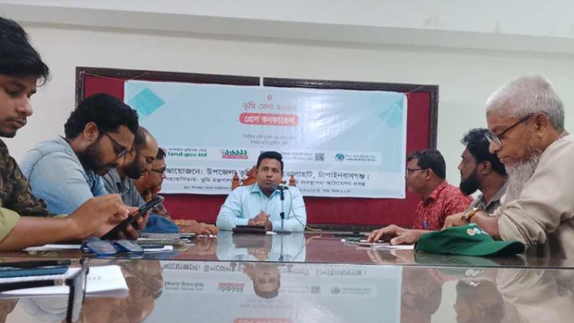 ভোলাহাটে ভূমি মেলা-২০২৫ উপলক্ষে ইউএনওর প্রেস ব্রিফিং